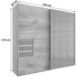 MID.YOU OMARA Z DRSNIMI VRATI, barve grafita, barve hrasta | Shoptok.si
