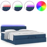  Otomanski okvir kreveta s madracima plavi 200x200cm tkanine | shoptok.hr