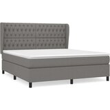  Box spring postelja z vzmetnico temno siva 180x200 cm blago, (20788818) | Shoptok.si