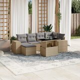 vidaXL 7-dijelni set vrtnih sofa od poliratana s jastucima bež | shoptok.hr
