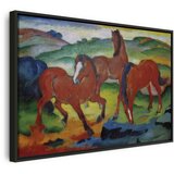  Slika - Franz Marc – The Red Horses (Grazing Horses IV) 60x40 U crnom drvenom okviru | shoptok.hr
