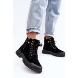 Boto Women's Faux Suede Lined Lace-Up Ankle Boots Black Jailina | Shoptok.si