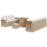  10-dijelni vrtni sofa set s jastučićima bež poli ratan akacija 3-dijelni vrtni set za blagovanje s jastučićima bež poli ratan a | shoptok.hr