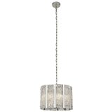 Searchlight Alexandra 5 svetlih satenasto srebrnih stropnih obeskov z Aquatex steklom in kovinskimi palicami, (22100949) Cene