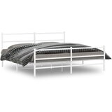 Furnova Kovinski posteljni okvir z vzglavjem in vznožjem bel 180x200 cm, (21936459) | Shoptok.si