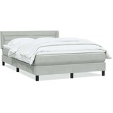 vidaXL Box spring postelja z vzmetnico svetlo siva 160x210 cm žamet | Shoptok.si
