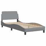  The Living Store Posteljni okvir z vzglavjem svetlo siv 90x200 cm blago - Posteljni Okvir, (21455604) | Shoptok.si