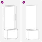 vidaXL Vrtno korito z dekorativno ploščo Srebrna 50 x 140 cm | Shoptok.si