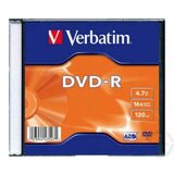 Verbatim DVD-R 4.7GB 16X SLIM CASE 43547 disk Cene