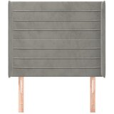 Uzglavlje s ušima svjetlosivo 83x16x118/128 cm baršunasto | shoptok.hr