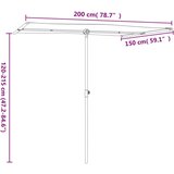  Vrtni suncobran s aluminijskom šipkom 2 x 1 5 m crni | shoptok.hr