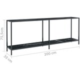  Konzolni stol crni 200 x 35 x 75,5 cm od kaljenog stakla | Eponuda.ba