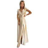 Numoco Women's satin long dress with a neckline Cijene