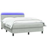 vidaXL Krevet s oprugama i madracem svjetlosivi 160x220 cm baršunasti | shoptok.hr