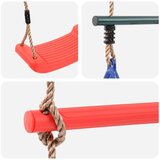  Set vanjskih ljuljački Šareni Čelik i PE - Crvena Hanging sjedište + trapez + ljestve + ljuljačka | shoptok.hr