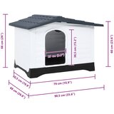  Kućica za pse siva 90,5x68x66 cm polipropilen | shoptok.hr