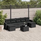  8-dijelni set vrtnih sofa od poliratana s jastucima crni | shoptok.hr