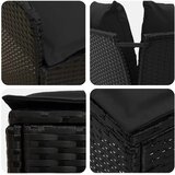  Setovi namještaja s jastukom 7 pcs Crna PE ratan | shoptok.hr