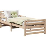  Raztezno posteljno okvir za otroke Rjava 80 x 130 / 165 / 200 cm | Shoptok.si