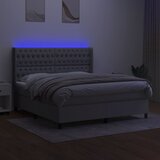  box spring s madracem LED svjetlosivi 160x200 cm tkanina | shoptok.hr