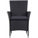  7-dijelni vrtni blagovaonski set od poliratana crni Crna Dužina stola 150 cm | shoptok.hr