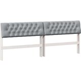 vidaXL Tapecirano vzglavje Svetlo siva 200 cm Masivno borovo les | Shoptok.si