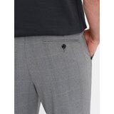 Ombre Men's classic cut pants in a delicate check - grey | Shoptok.si