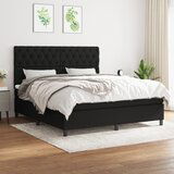 vidaXL Box spring postelja z vzmetnico črna 160x200 cm blago Cene