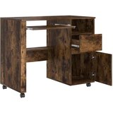  Stol s kotačićima s ladicama Dimljeni hrast 91 x 50 x 77 cm | shoptok.hr