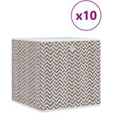vidaXL Škatle za shranjevanje 10 kosov rjav 32x32x32 cm blago | Shoptok.si