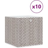 vidaXL Sklopive kutije za pohranu 10 kom smeđe 32x32x32 cm od tkanine | shoptok.hr