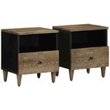  Noćni ormarići 2 kom svijetlo sivi 40x33x46 cm Puno drvo Mango | shoptok.hr