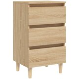 Furnova Nočna omarica z lesenimi nogami sonoma hrast 40x35x69 cm, (21925768) | Shoptok.si
