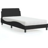 vidaXL Postelja z vzmetnico črna 100x200 cm žamet | Shoptok.si