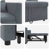 SOFA na razvlačenje Singl s kotačima Tamno siva Baršun | Eponuda.com