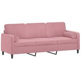  Trosjed s ukrasnim jastucima ružičasti 180 cm baršunasti | shoptok.hr