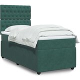 vidaXL Box spring postelja z vzmetnico temno zelena 90x200 cm žamet, (21305373) | Shoptok.si