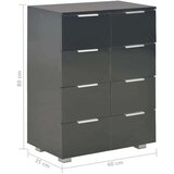 vidaXL Komoda visok sijaj črna 60x35x80 cm iverna plošča | Shoptok.si