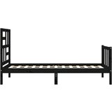  Posteljni okvir z vzglavjem črn 2FT6 trden les, (20735266) | Shoptok.si