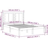  Okvir za krevet od masivnog drva 135 x 190 cm bračni | Eponuda.ba