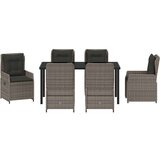  Vrtni set za objed 7 pcs Siva poliratan | shoptok.hr