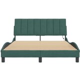  Okvir kreveta s LED svjetlima tamnozeleni 120x200 cm baršunasti | shoptok.hr