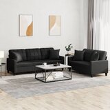  2-dijelni set sofa s jastucima crni od umjetne kože | shoptok.hr
