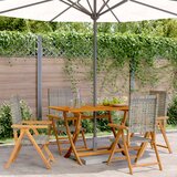 Maison Chic Nastavljivi vrtni stoli - Stol za vrt 4 kosi siv poli ratan in trden les JS116, (21877451) | Shoptok.si