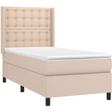  Krevet s oprugama i madrac cappuccino 80x200 cm od umjetne kože | shoptok.hr
