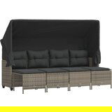 Maison Chic Seti vrtnega pohištva - Vrtna garnitura - Vrtni pohištvo set 5-delna z blazinami siv poli ratan, (21818784) | Shoptok.si