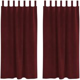  Zavjese za zamračivanje 2 pcs Vinska crvena 140 x 175 cm Baršun | shoptok.hr