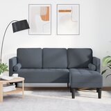 vidaXL Temno siva Tkanina in les Velik Sedeži več 3-sedežna kavč | Shoptok.si