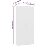 Ormarić za cipele bijeli 80 x 35,5 x 180 cm konstruirano drvo | shoptok.hr