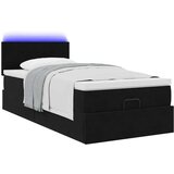 vidaXL Otomanski posteljni okvir z vzmetnico črn 90x190 cm žamet | Shoptok.si